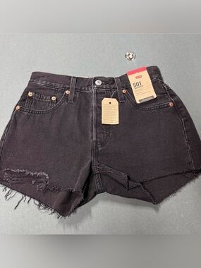 Levi's Black 501 High-Rise Denim Shorts